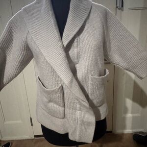 Aritzia Wilfred Free - 100% Merino Wool Shawl Collar Open Front Cardigan - SizeM